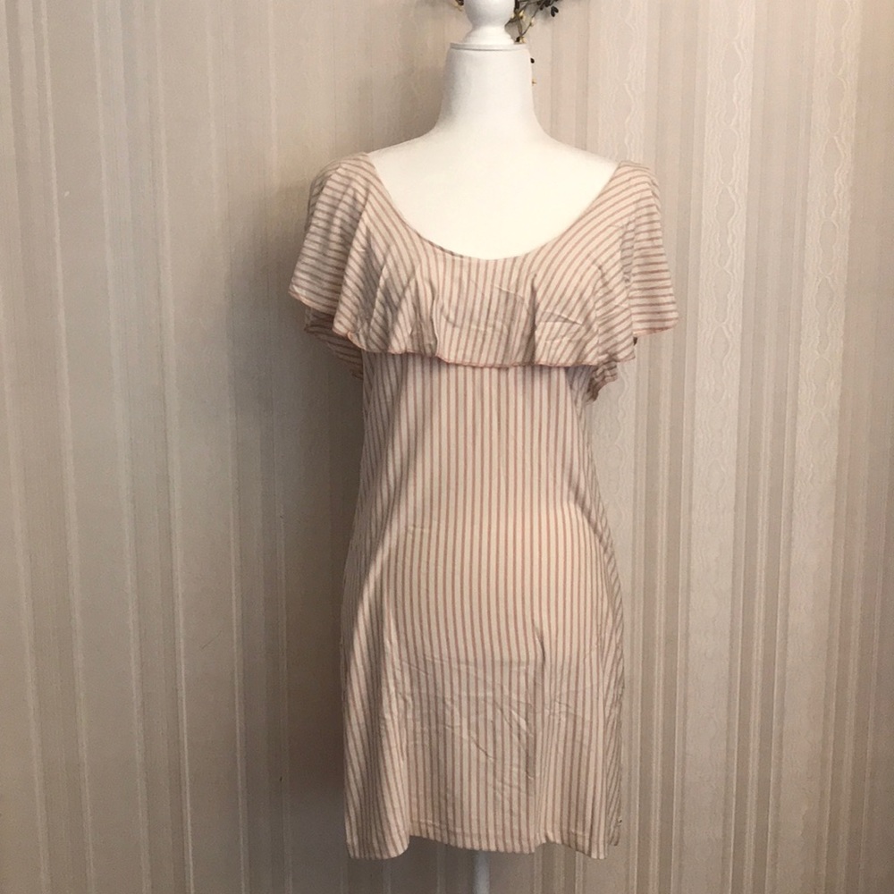 Obey Briar Striped Ruffle Dress. - Picture 2 of 3